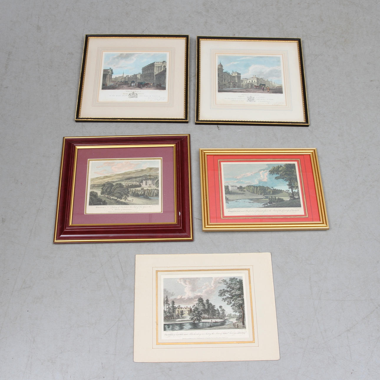 GRAFISKA BLAD, 5 st, kolorerade, Engelska motiv.