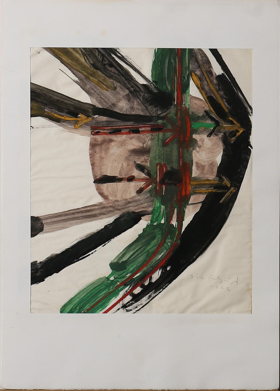 JÖRGEN FÅGELQUIST. Komposition. Akvarell. Signerad och daterad 1962.