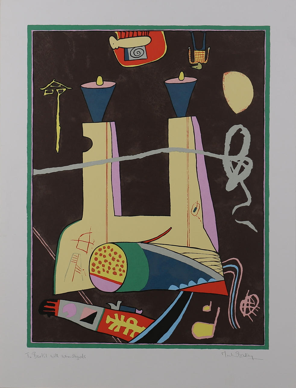 MARTIN BRADLEY. Komposition. Färgserigrafi. Signerad.