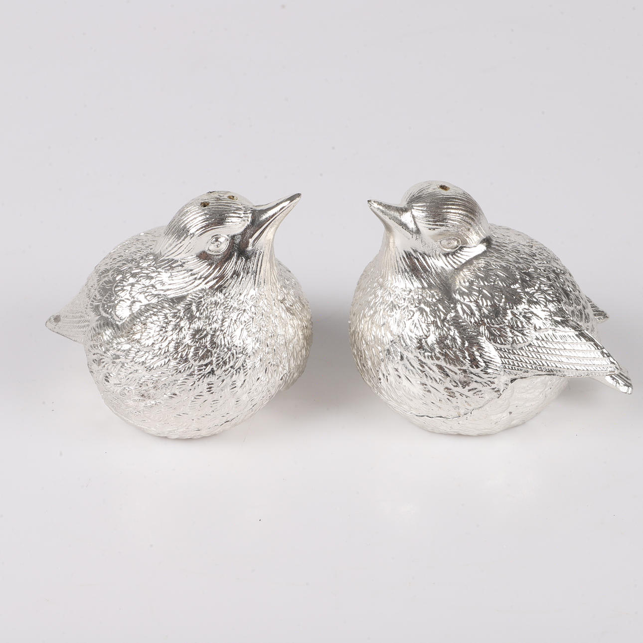 SALZ- UND PFEFFERSTREUER, Vögel, versilbert, DaCapo, Lidköping.