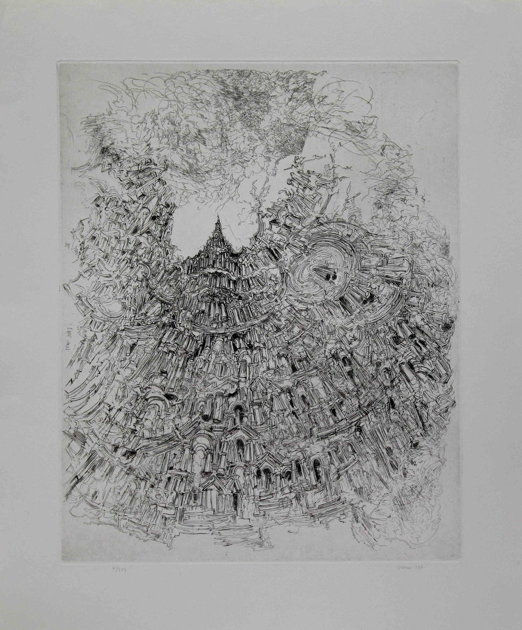 LENNART IVERUS. Abstrakta fasader. Etsning. Signerad Iverus och dat 1977. 5/200.