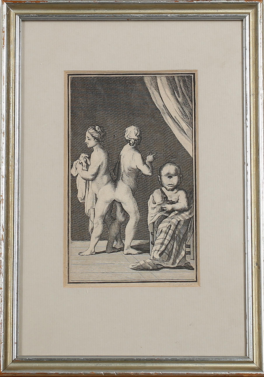 OKÄND KONSTNÄR. Kopparstick. Siamesiska tvillingar. 1700-tal.