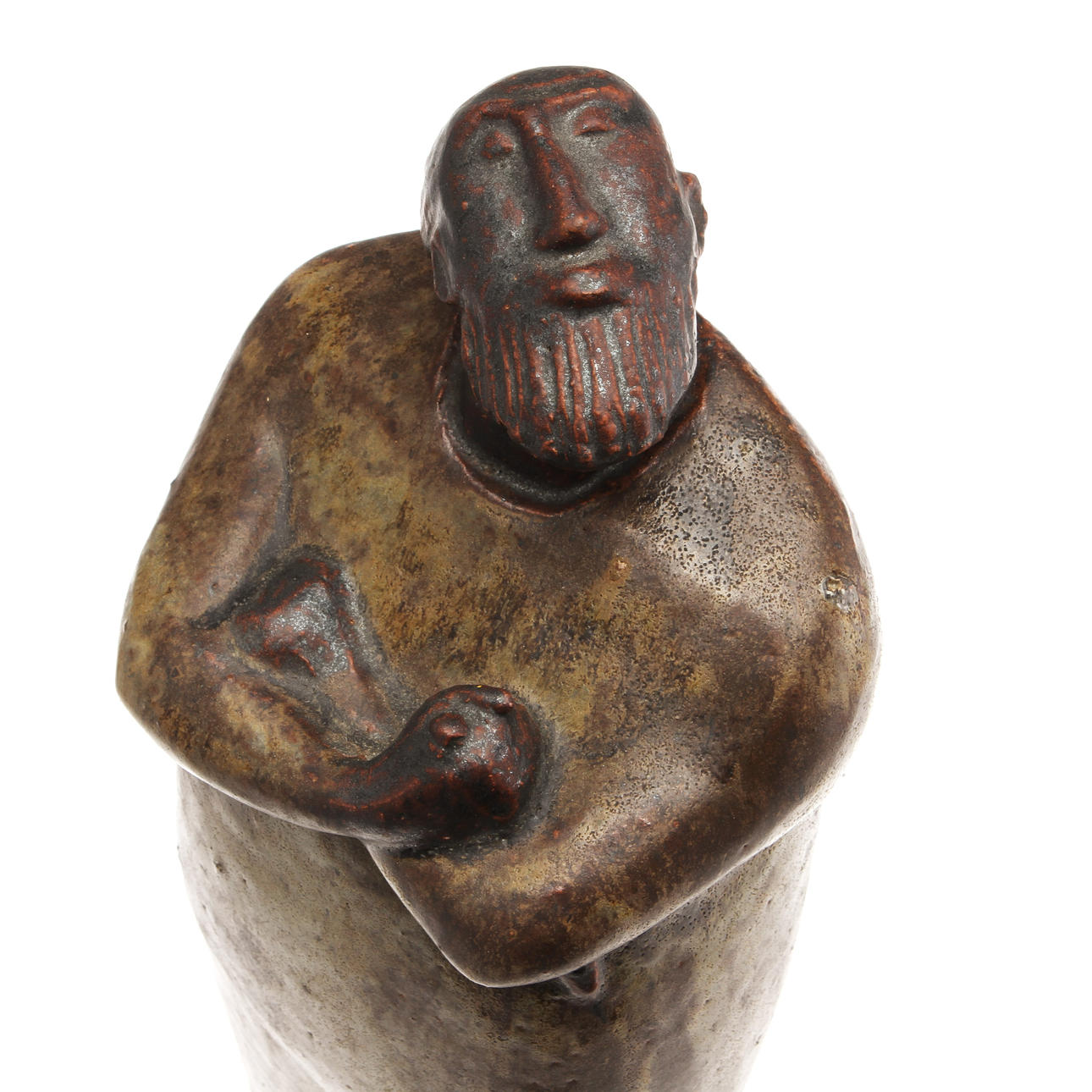 ÅKE HOLM. Skulptur biblisk figur, chamotterat stengods.