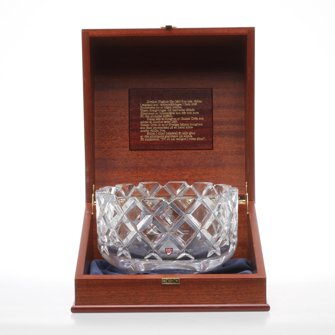 SKÅL, glas, "Sofiero" Gunnar Cyrén, Orrefors. "För nit och redlighet i rikets tjänst".