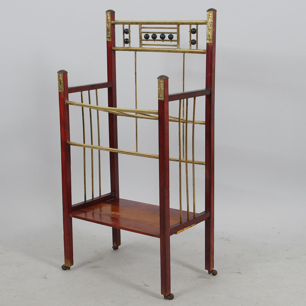 NOTSTÄLL, mahogny/mässing, jugend.