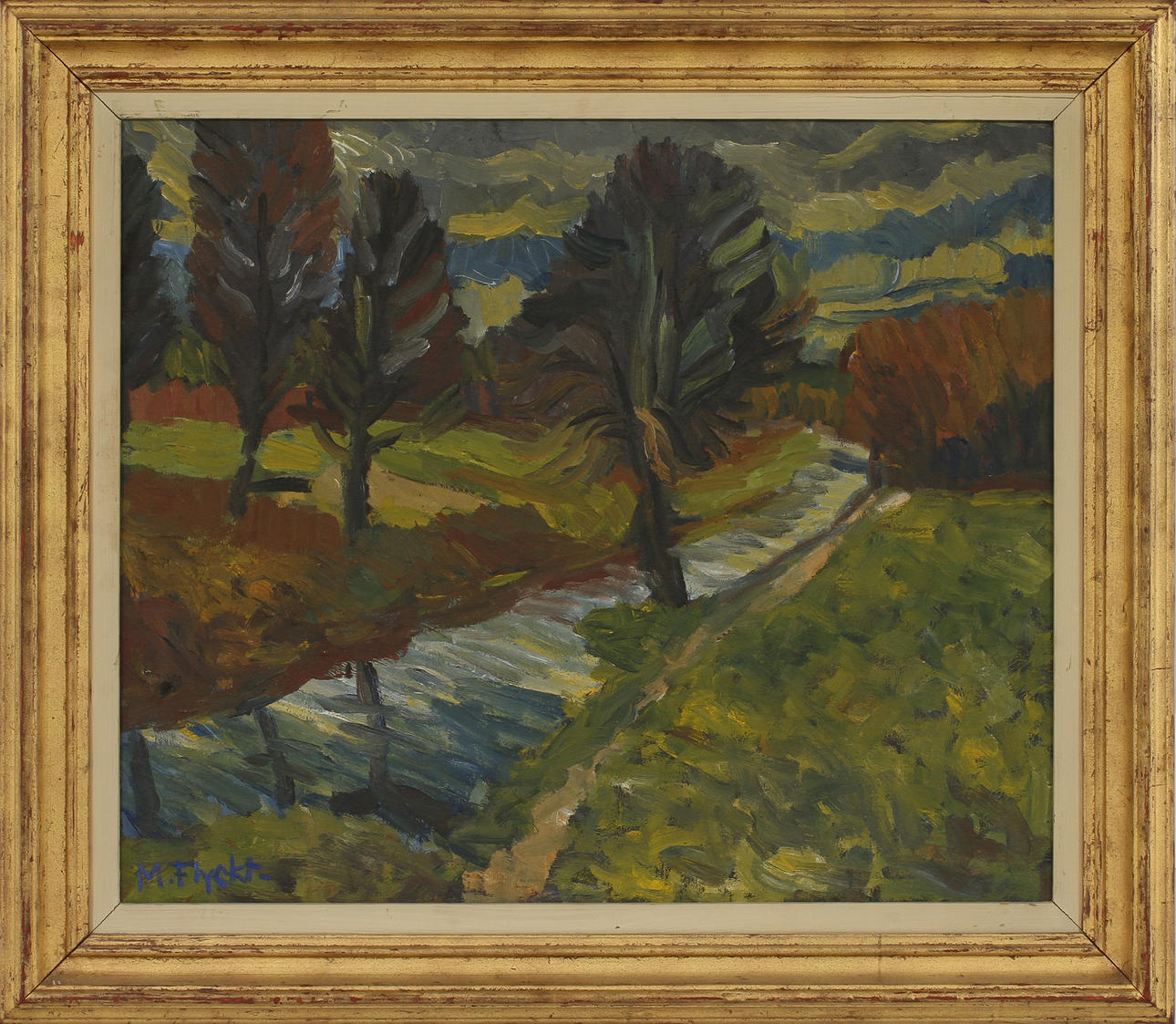 MANFRED FLYCKT. Landskap, Olja på duk. Signerad.