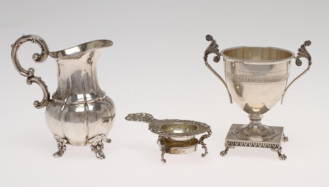 PARTI SILVER, 3 delar, 1800/1900-tal. Total vikt 372 gram.