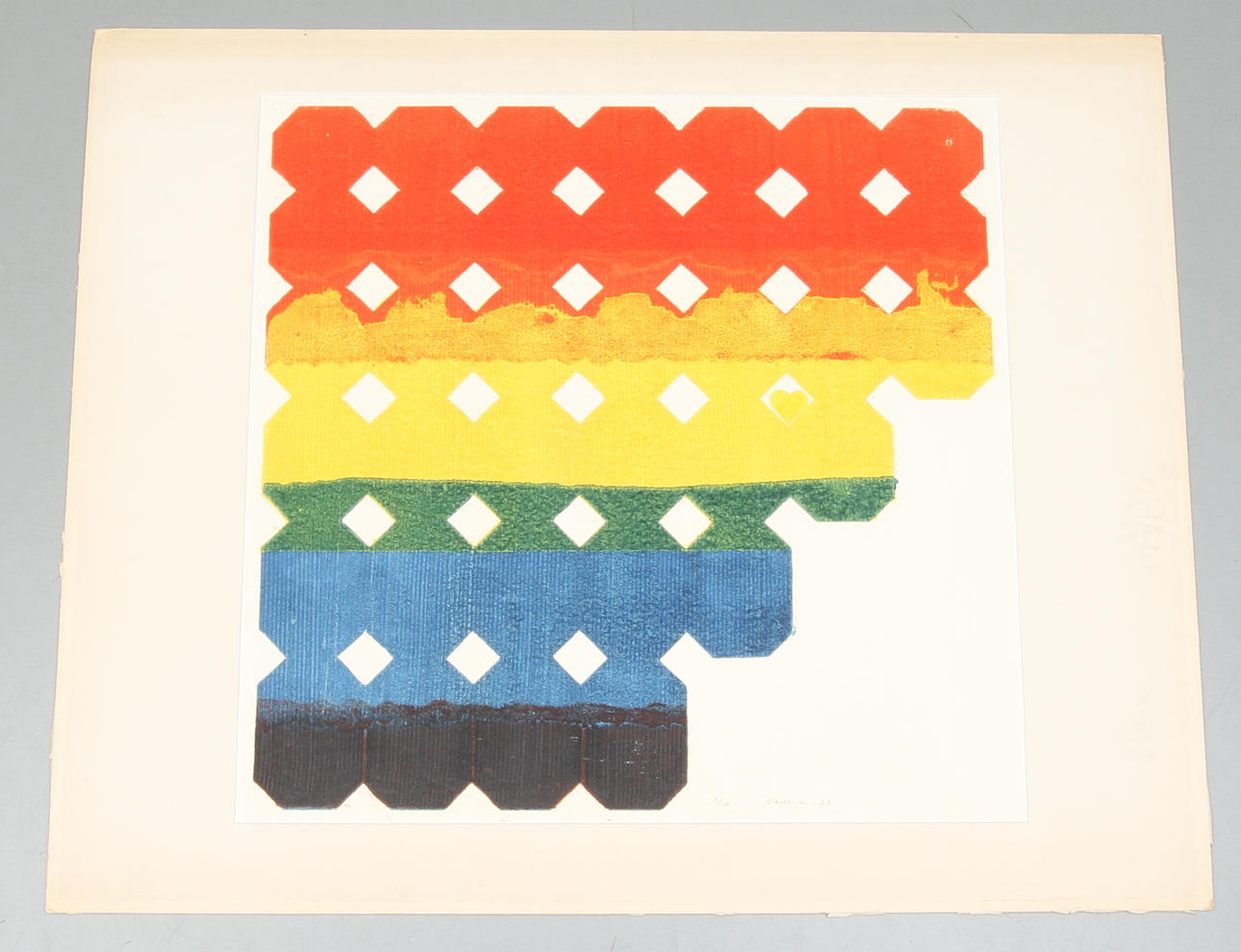 NALLE WERNE. Kompsition, färglitografi, signerad och numrerad 2/10.