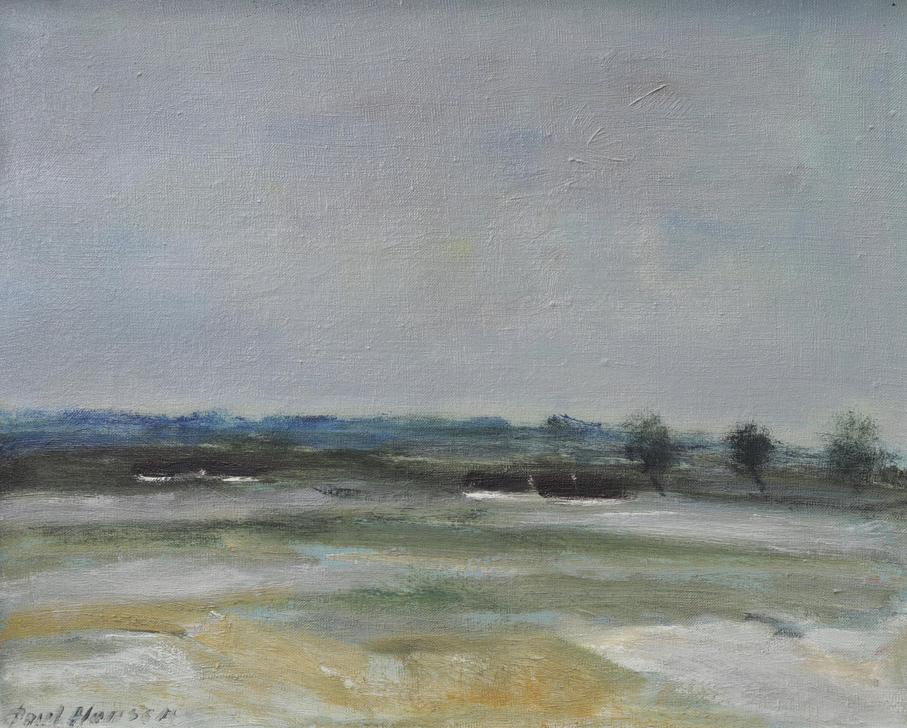 PAUL HANSEN. Landschaft, Öl auf Leinwand, signiert.