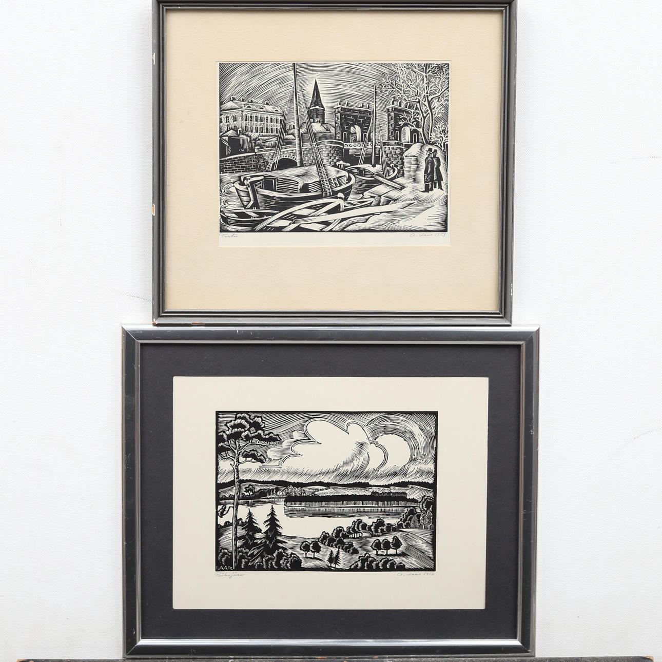 ALEXANDER LAAR. A Collection of graphics, 2 pcs, titled, lithographs, signed and dated 1953.