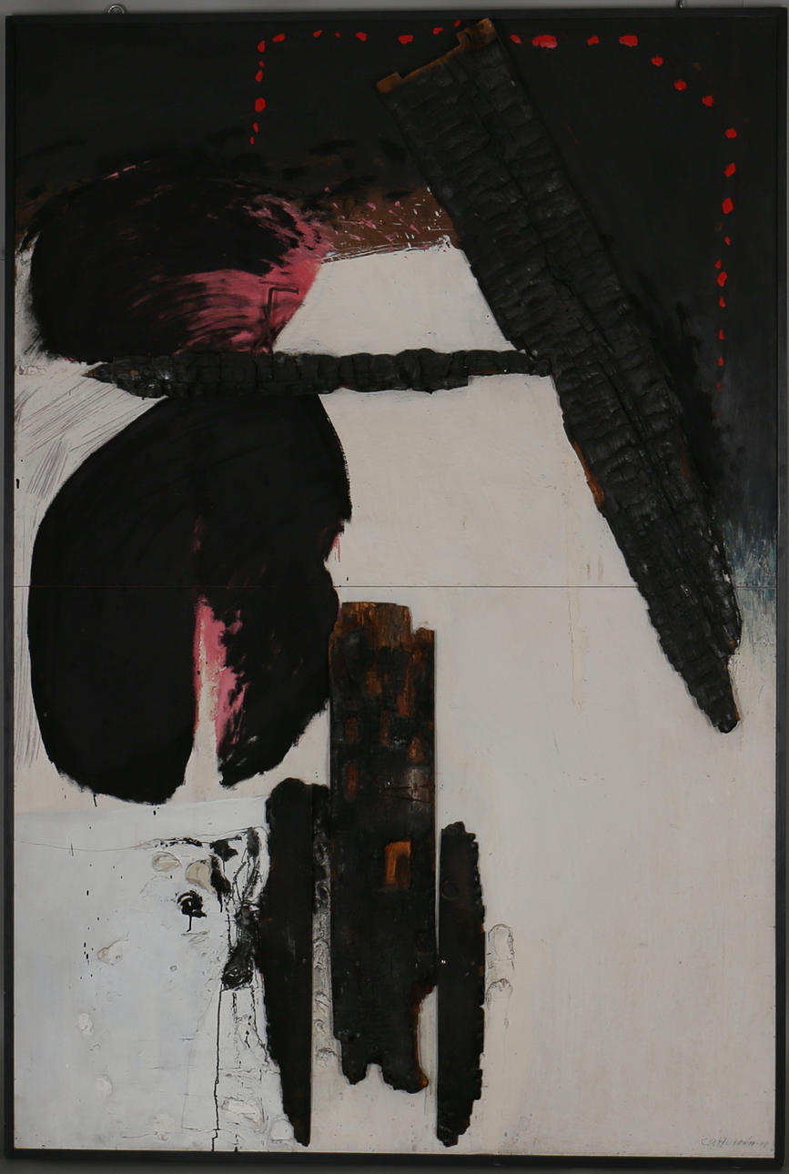 C O HULTÉN. Komposition. Mix media. Signerad och daterad.