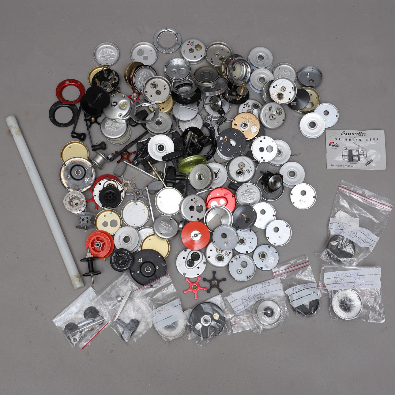 SPARE PARTS FOR ABU, for fishing reels, i.a. gables, cranks & star wheels,  Sweden. Collectables - Fishing equipment - Auctionet