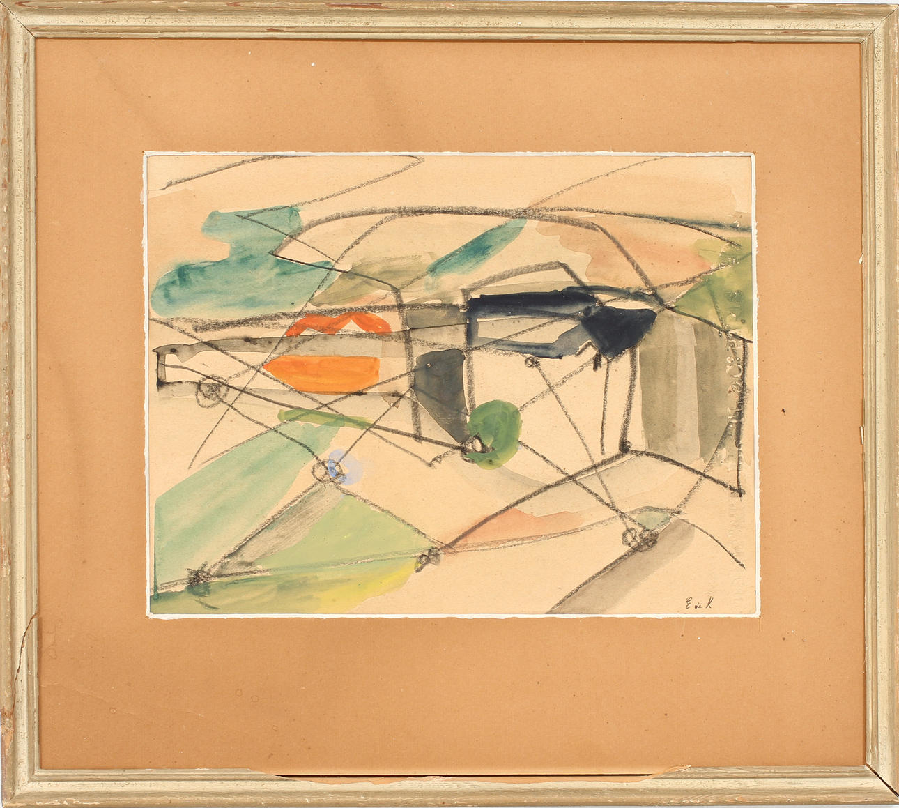 EUGENE DE KERMADEC. Komposition, blandteknik signerad E de K.