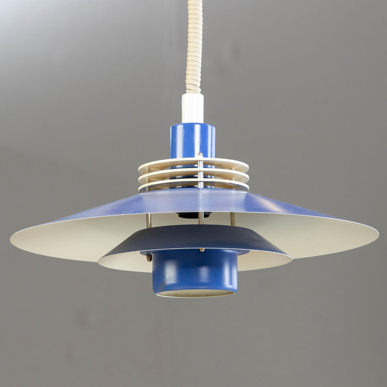 Pendant lamp, metal, Denmark, 1970s.