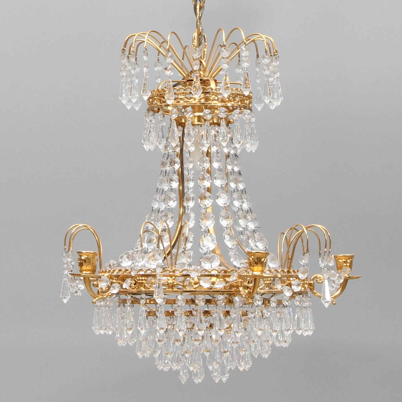 LJUSKRONA, 5 ljusarmar, empirestil, 1900-tal.