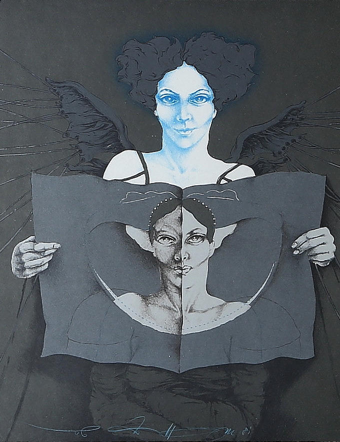 WP EBERHARD EGGERS. "Le Journal", lithograph, signed, dated 81, Artist Proof.