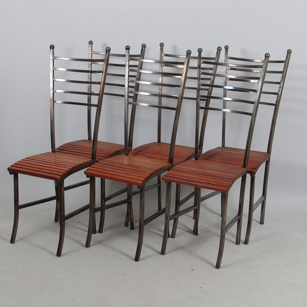 STOLAR, 6 stycken, smide med träsits.