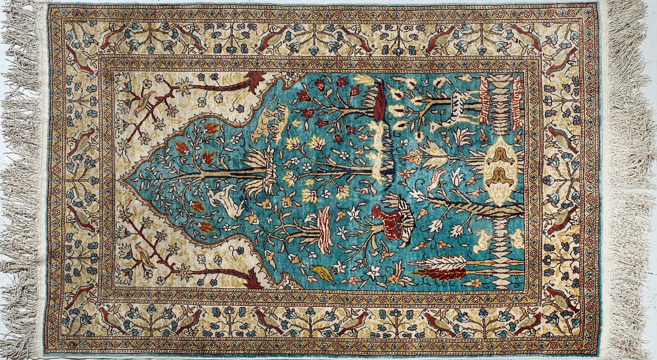 Itämainen matto, silkkimatto, 155x93.