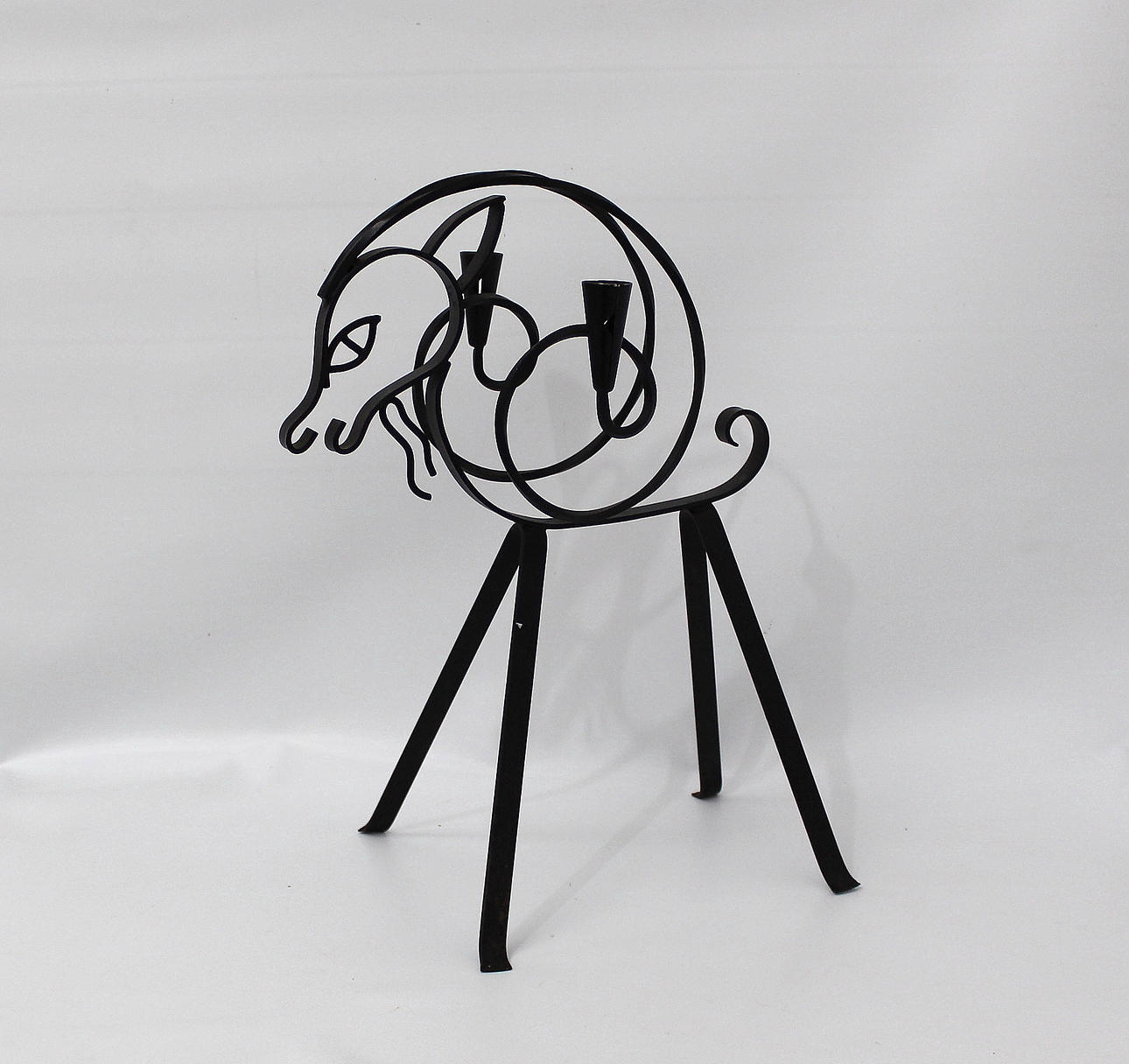 LJUSSTAKE, två ljuspunkter, Julbock, Ystad Metall.