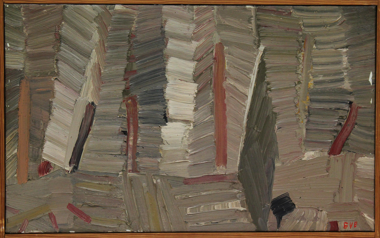 EVE ERIKSSON. Komposition. Olja på duk. Signerad EVE.