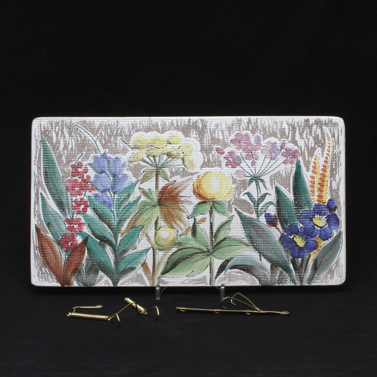 VÄGGPLAKETT, keramik, Naile Wafin, Arabia, 1950-tal.