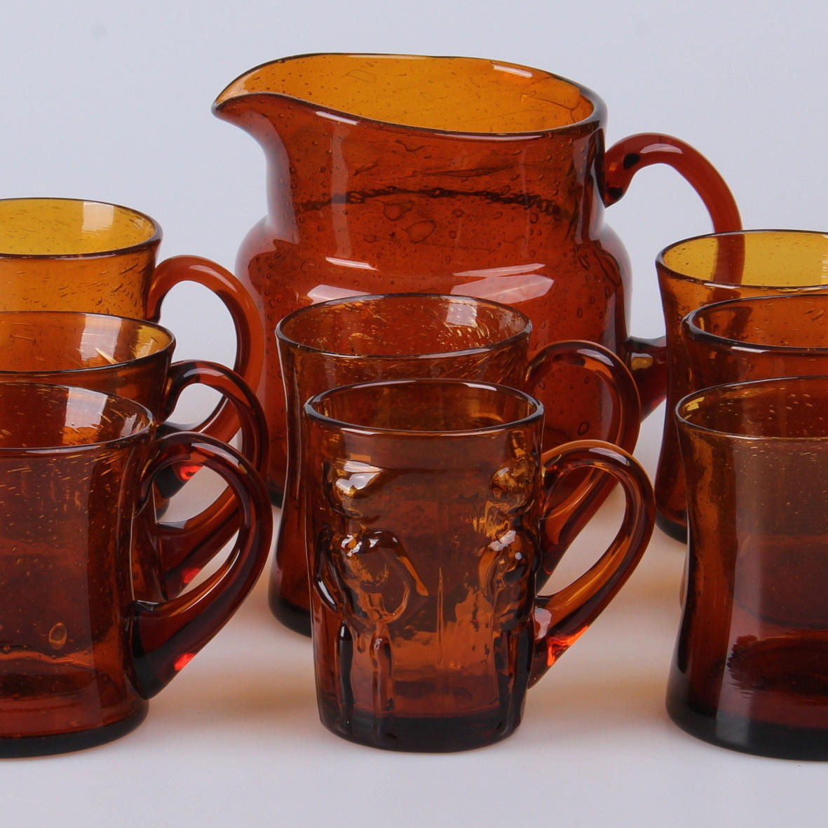 TILLBRINGARE, samt glas, 9 delar, Erik Höglund, Boda.