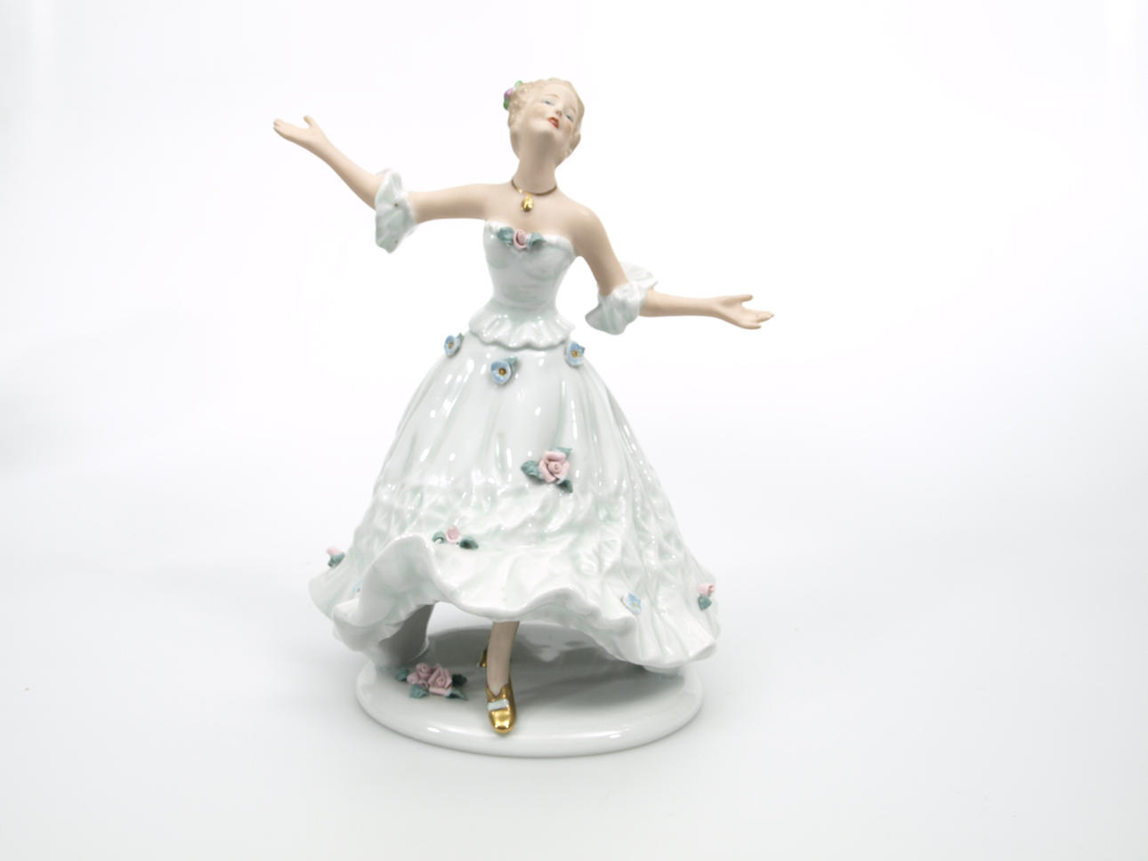 FIGURIN, porslin, Dansande kvinna, Wallendorf.