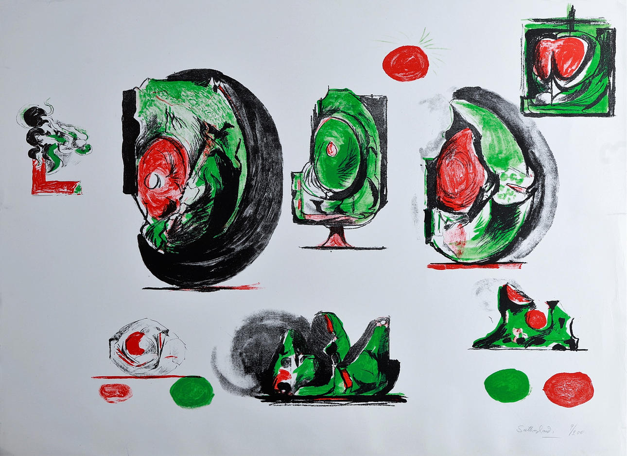 GRAHAM SUTHERLAND. "Sheet of studies".
