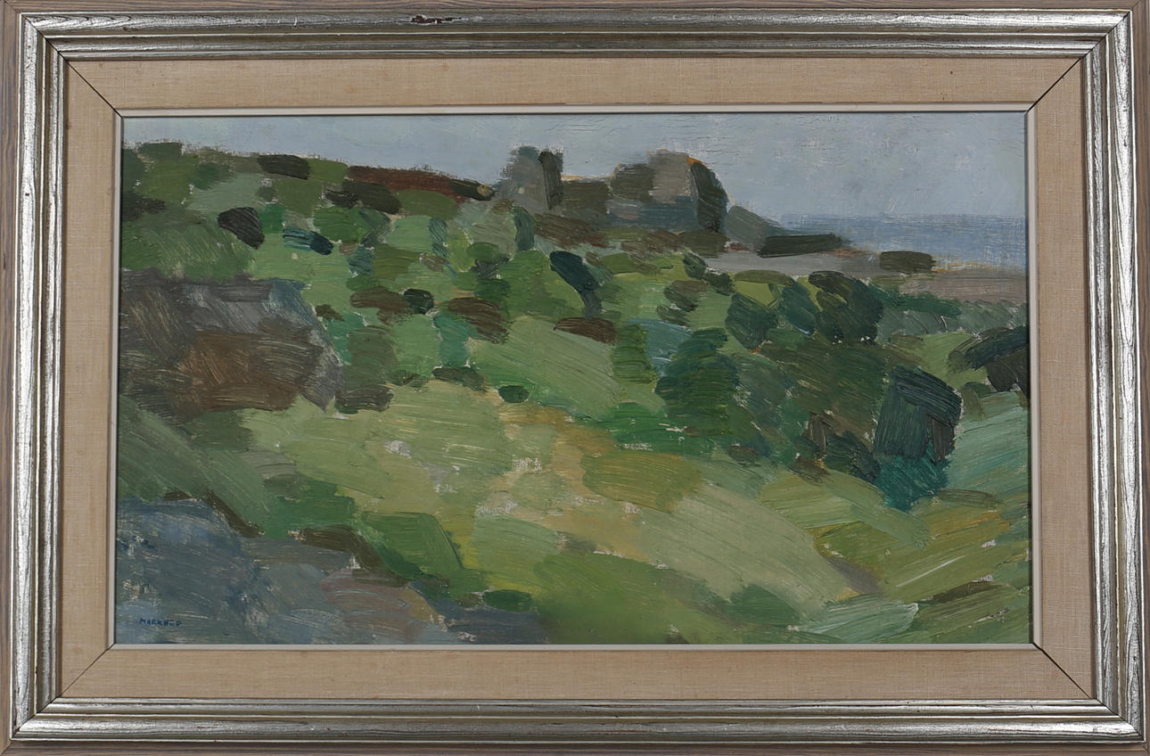 SVEN-ERIK MARKHED. Kustmotiv. Olja på duk. Signerad Markhed.