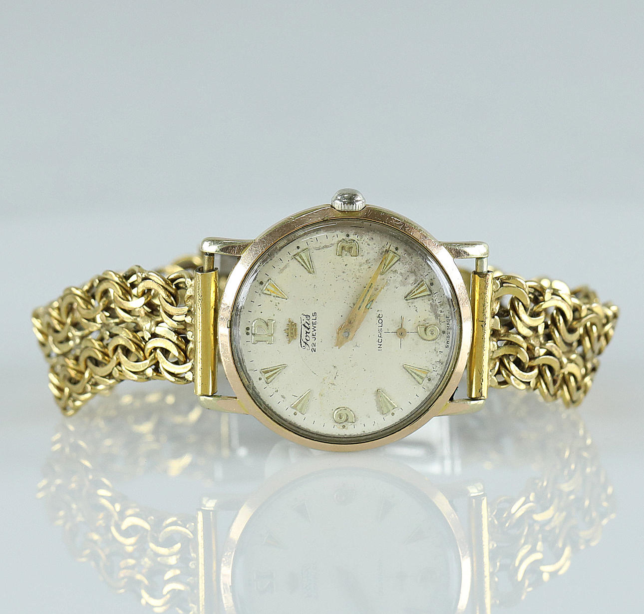 BRACELET WATCH, Fortis, gold-double, 34 mm.
