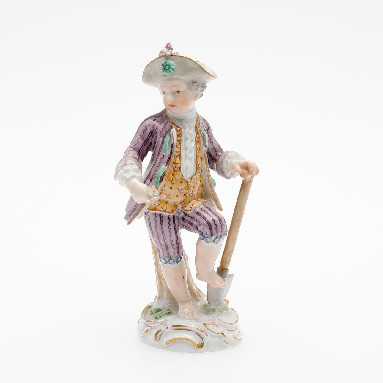 FIGUR, GARTENJUNGE MIT SPATEN.