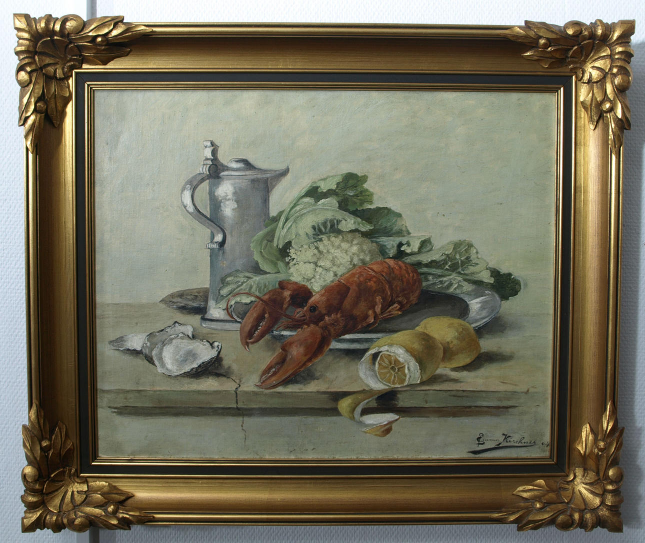 EMMA KIRCHNER. Olja på duk, Stilleben, signerad Emma Kirchner 04.