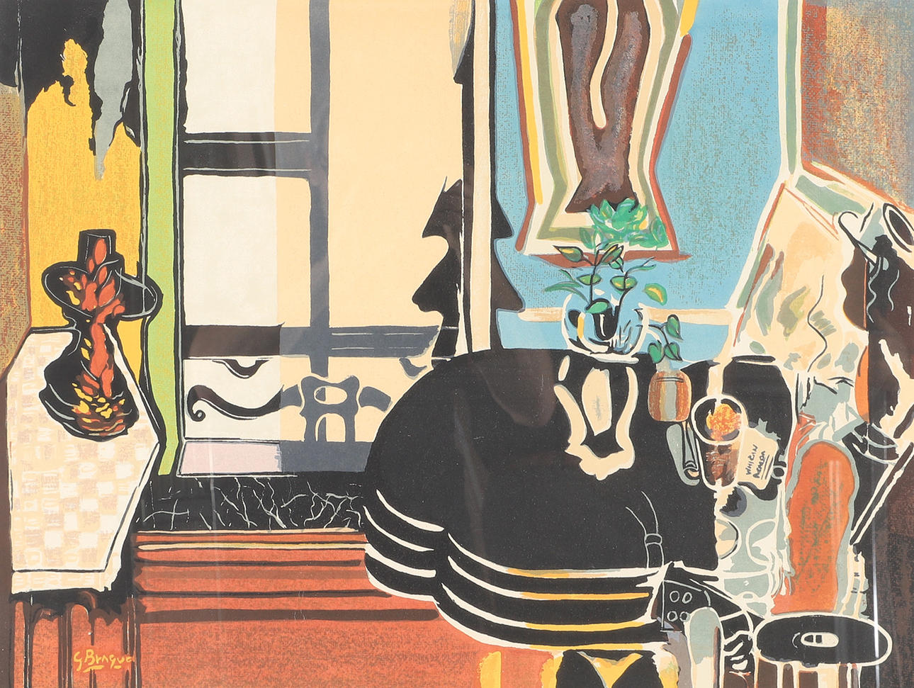 GEORGES BRAQUE. EFTER. Indvendigt, indrammet print.