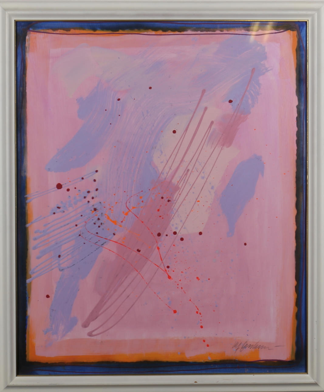 ULF ONSBERG. Komposition. Akryl på pannå. Signerad.