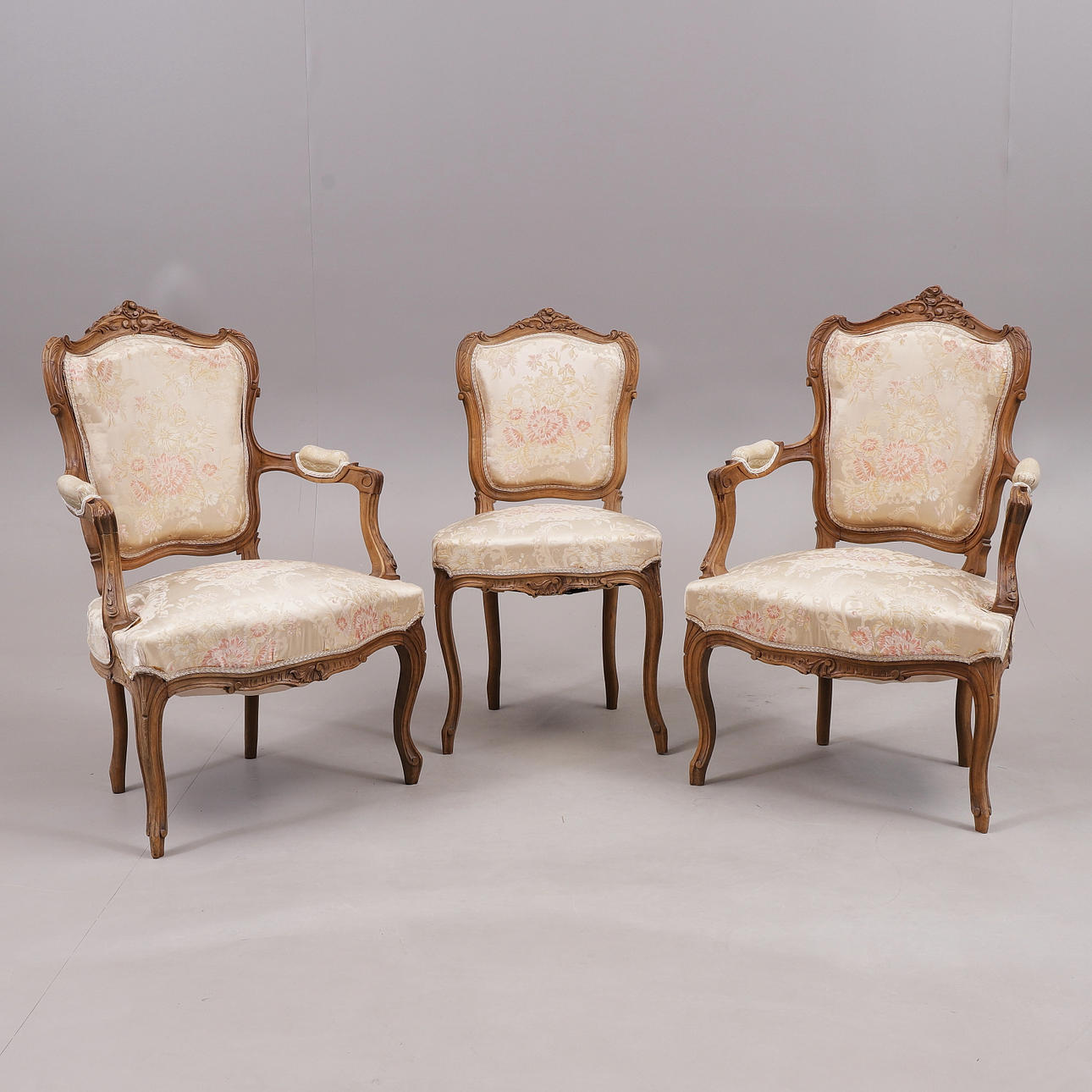 BRAZOS, SILLA, 3 partes, estilo rococó, siglo XX.