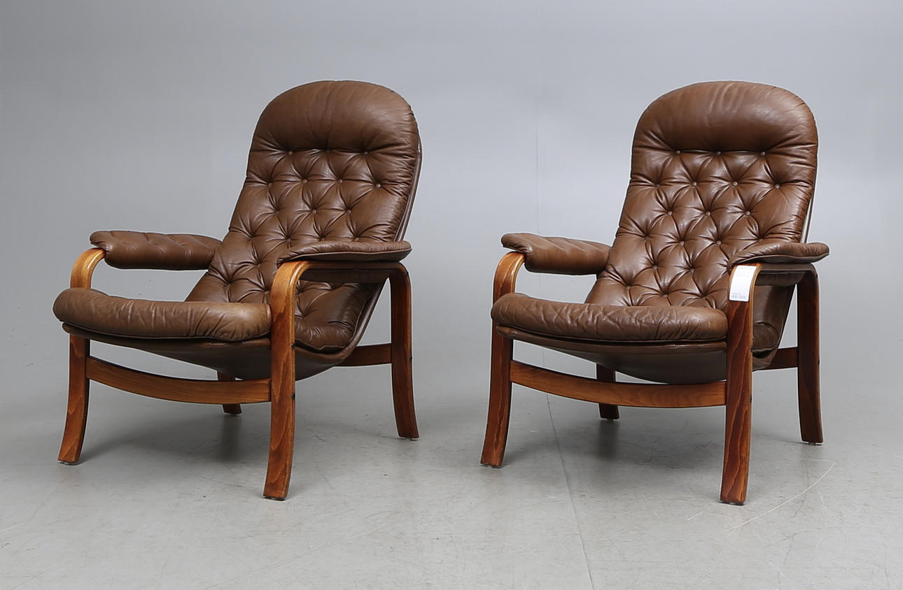 FÅTÖLJER, ett par, Göte-möbler, 1970-tal.