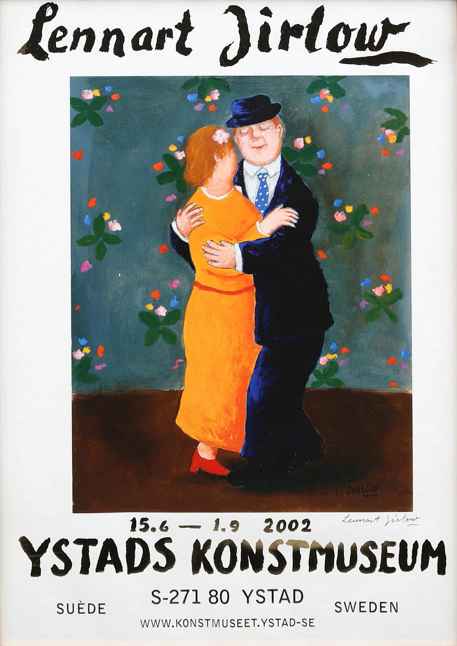 LENNART JIRLOW. Poster, Ystads Art Museum 2002, color offset print, hand signed.