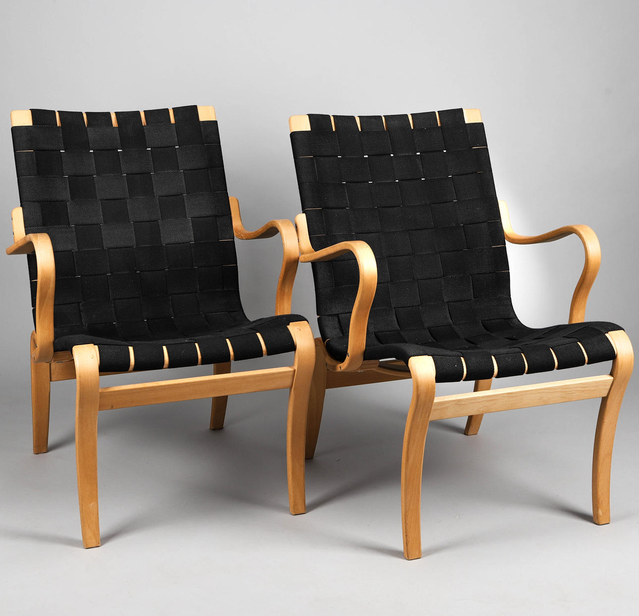 FÅTÖLJER, 1 par, "Mina", Bruno Mathsson.