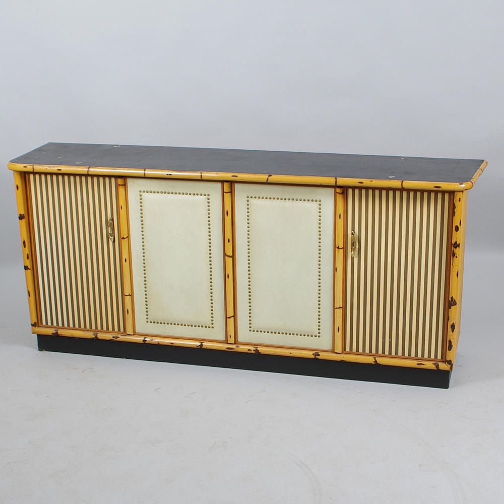 SIDEBOARD, bambu/konstläder, 1950-tal.