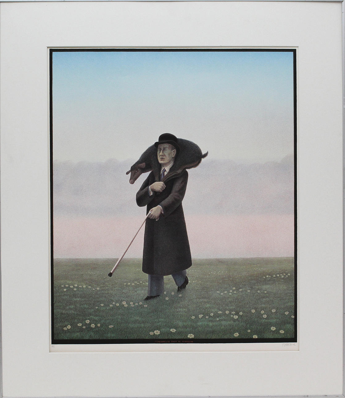 MATS HÖJER. "Förbannelse över de otrogna". Färglitografi. Signerad M Höjer. HC.