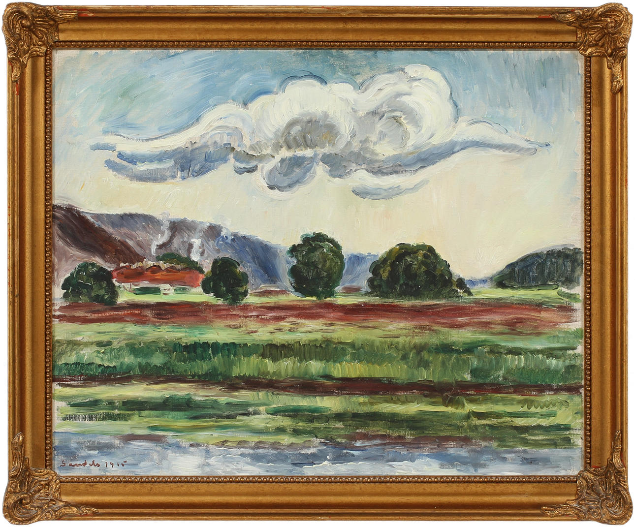 GÖSTA SANDELS (1847-1919). "Motsol". Olja på duk.