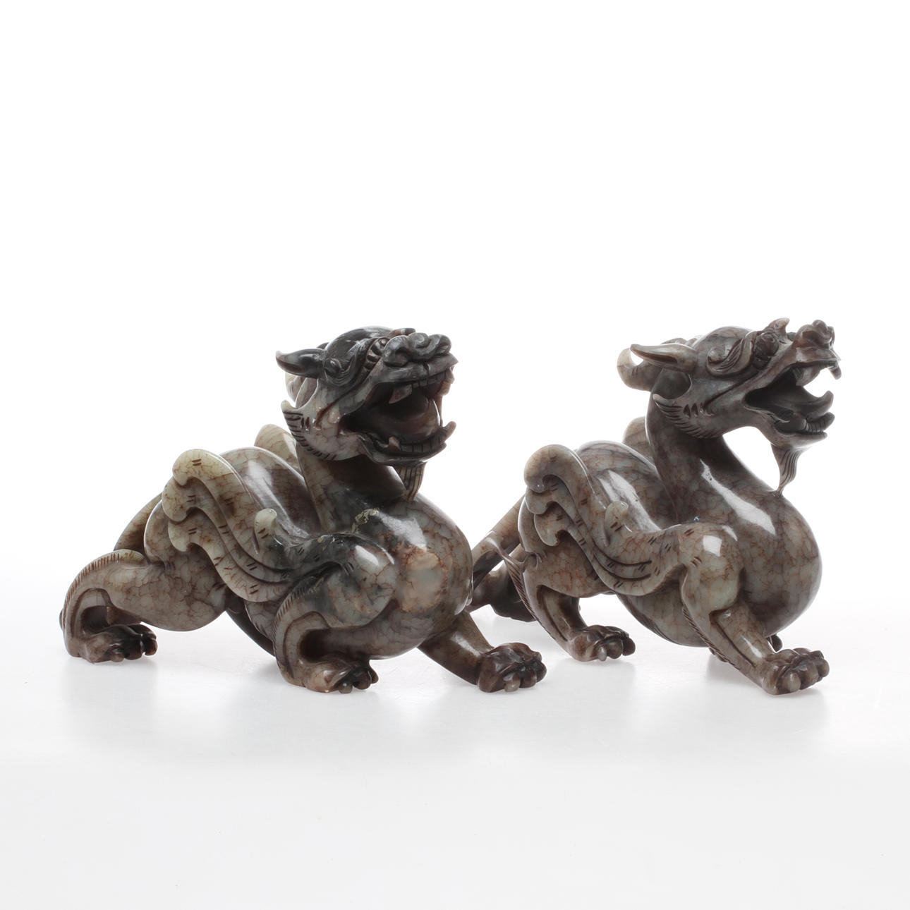 FIGURINER, 2 st, Drakar, sten Orientaliska, 19/2000-tal.