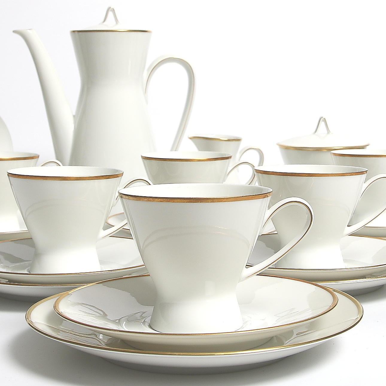 KAFFESERVIS, 38 delar, "Form 2000", Raymond Loewy, 1954, Rosenthal.