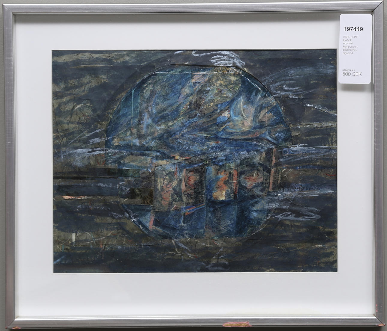 KARL HEINZ HAASE. Abstract composition, mixed media, signed.