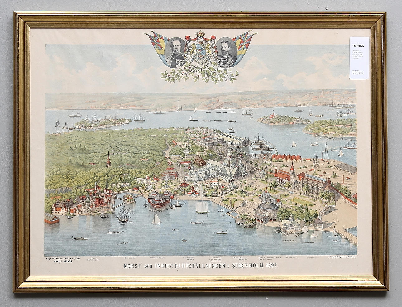 GRAFISKT TRYCK, motiv ifrån konst och industriutställningen 1897.