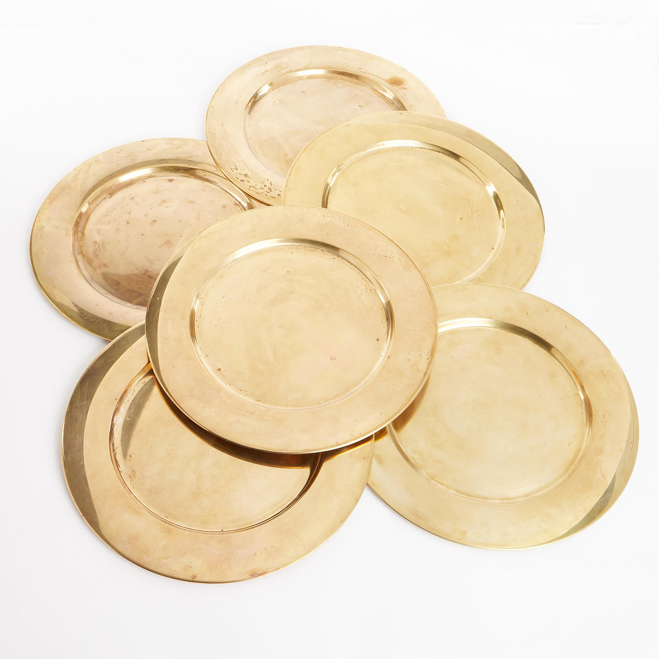 PLADER, 6 stk., Stelton, messing.