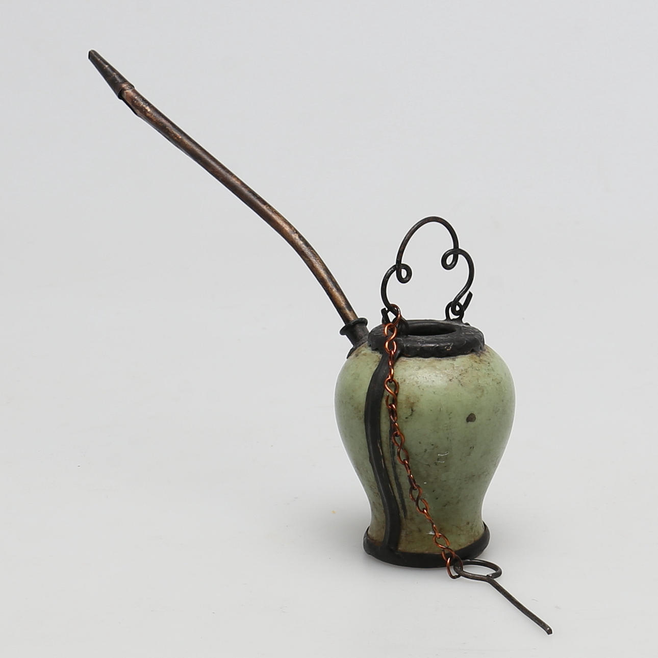 OPIUMPIPA i keramik och metall. Kina?