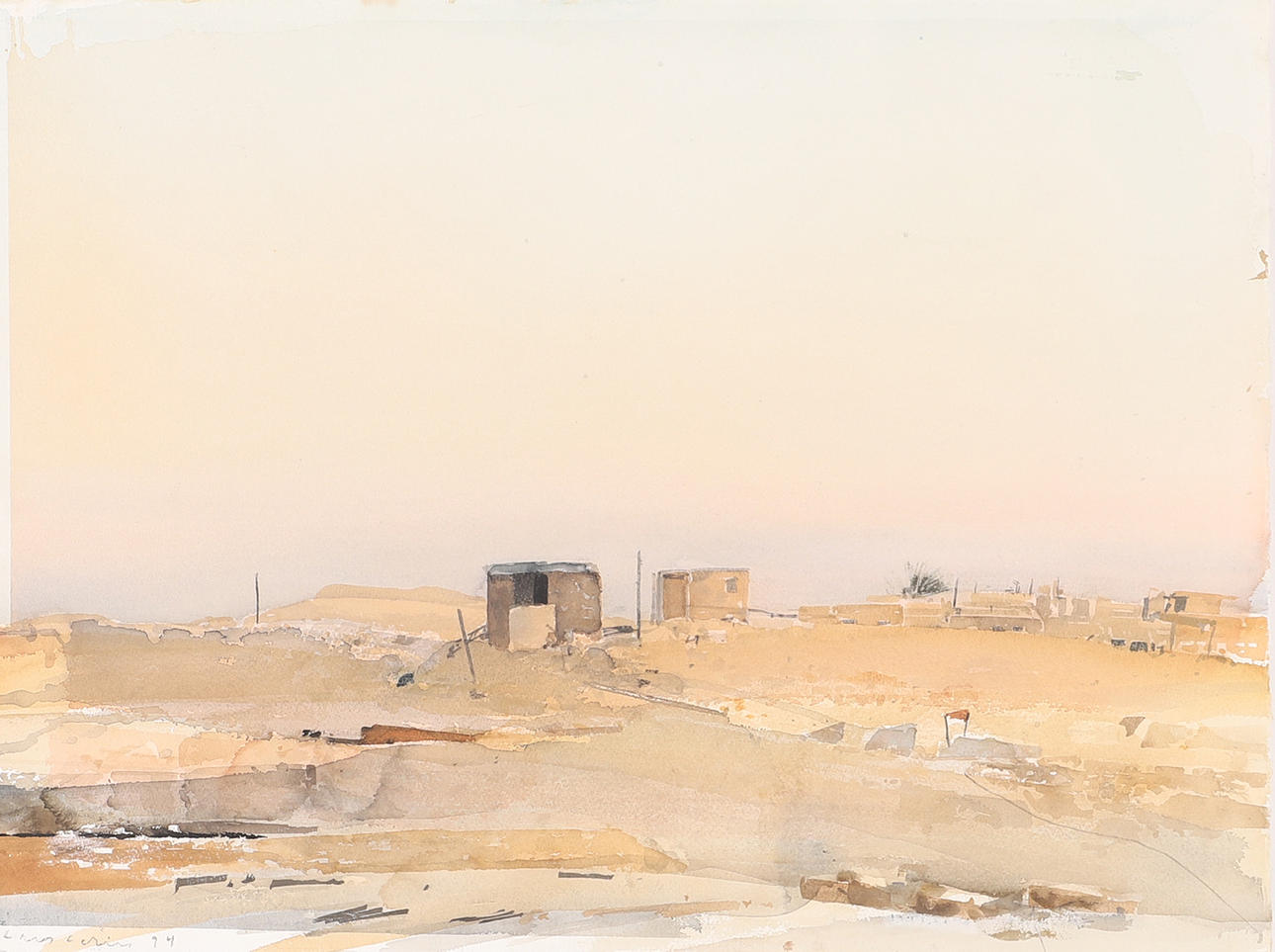 LARS LERIN. Landschaft, Aquarell, signiert-94.