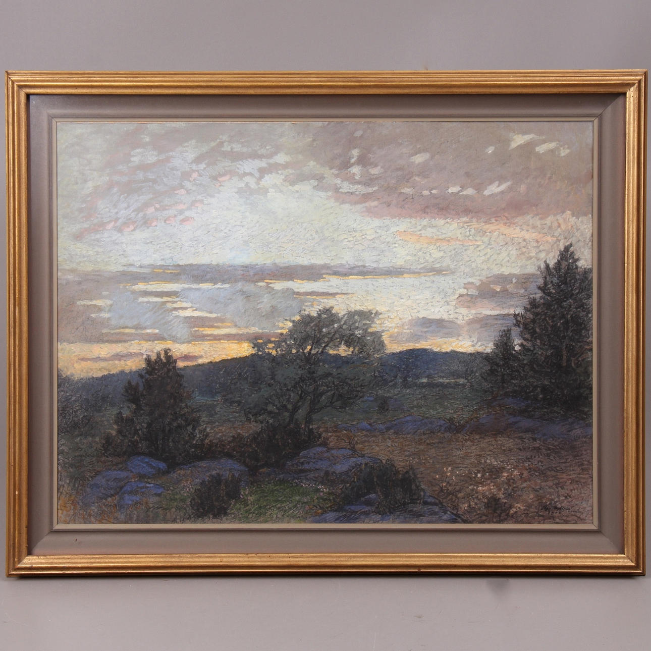 OLGA NYBLOM. pastell/akvarell på pannå, signerad samt daterad 1912.