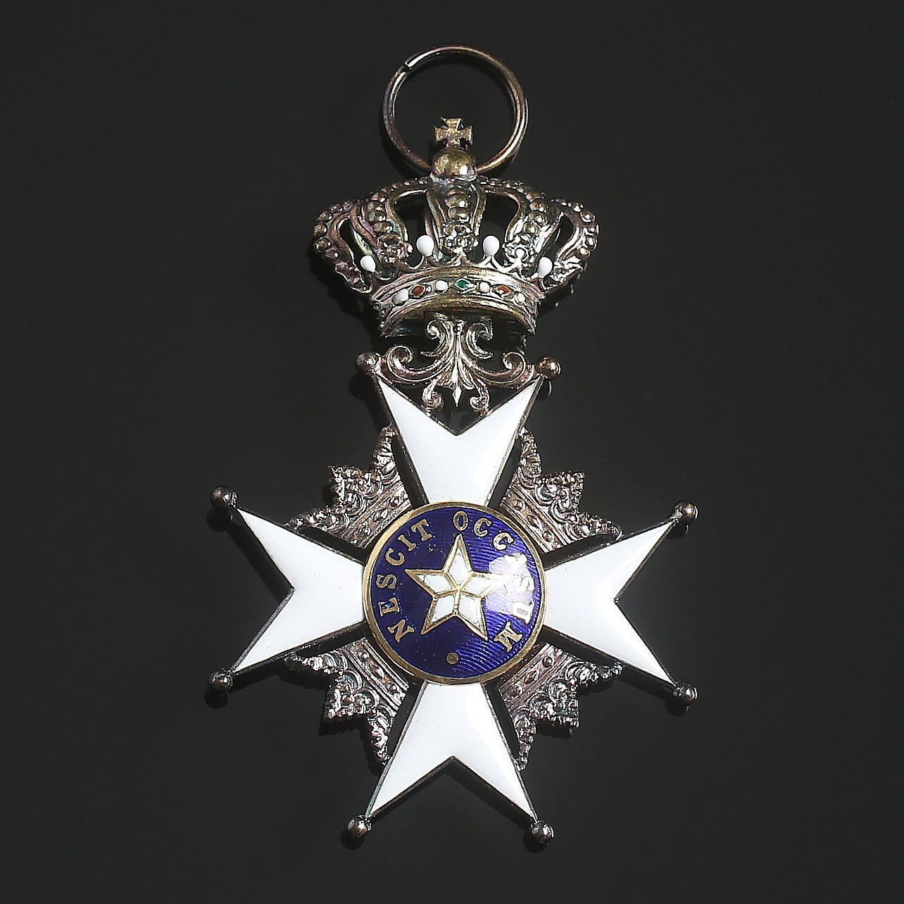 KUNGLIGA NORDSTJÄRNEORDEN, riddartecken, silver och emalj.